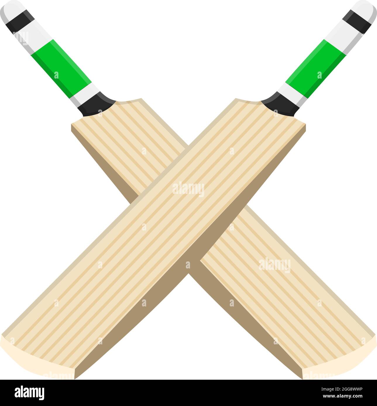 Crickets bats, illustration, vector on white background Stock Vector