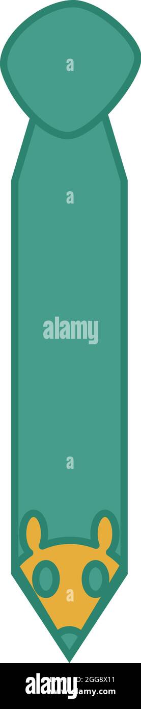 Dark green man tie, illustration, vector, on a white background. Stock Vector
