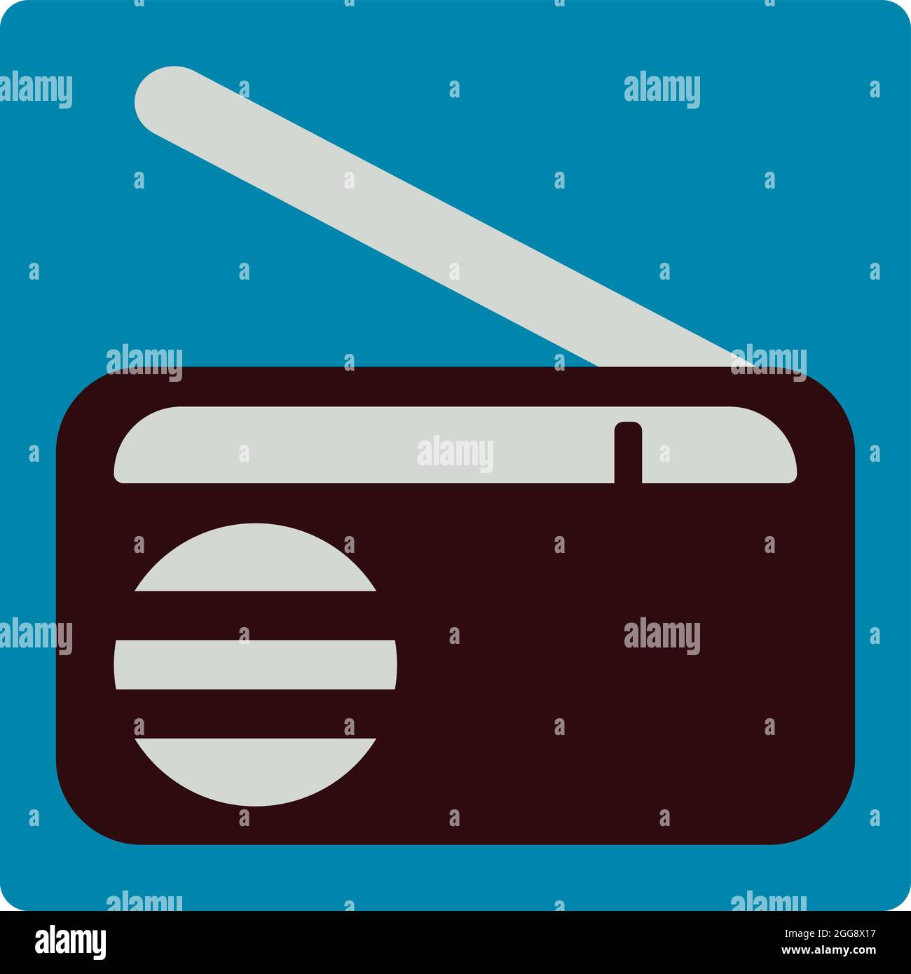 Old radio, illustration, vector, on a white background. Stock Vector