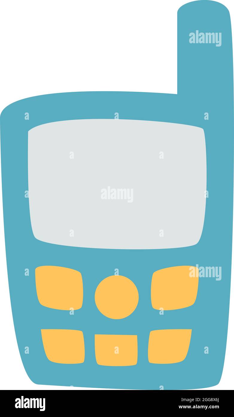 Blue phone, illustration, vector, on a white background Stock Vector ...