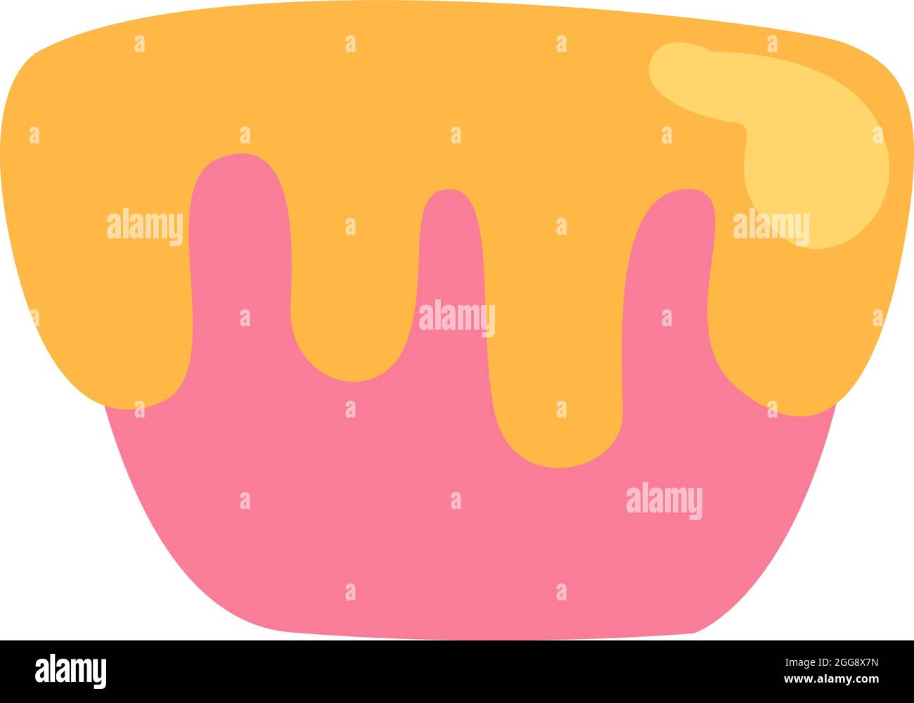 Yellow cupcake, illustration, vector, on a white background. Stock Vector