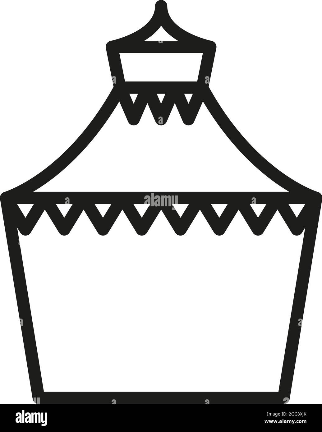 Park circus tent, illustration, vector, on a white background. Stock Vector