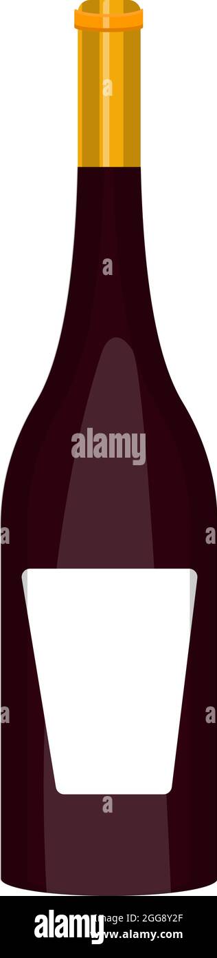 Red wine bottle, illustration, vector on white background. Stock Vector