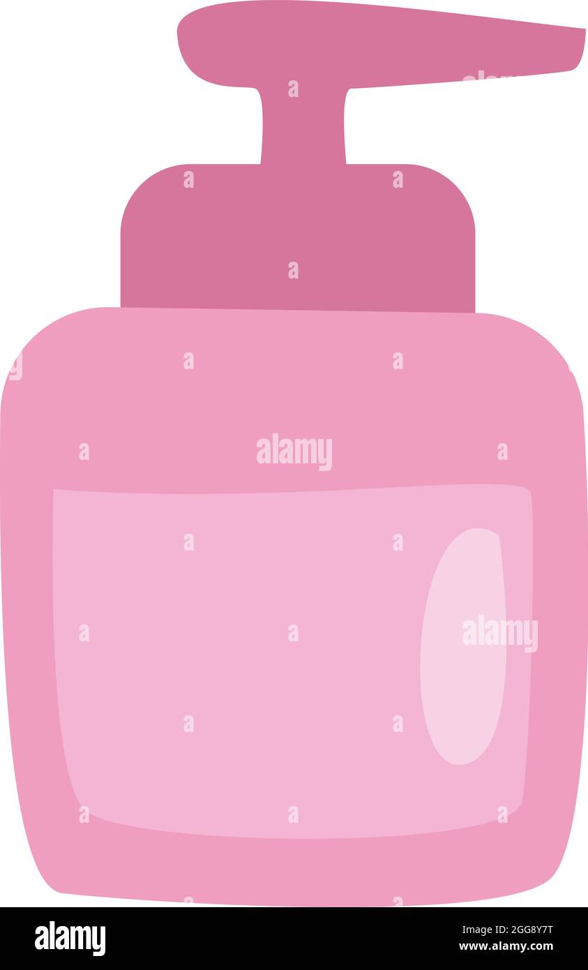 Pink liquid soap, illustration, vector, on a white background. Stock Vector