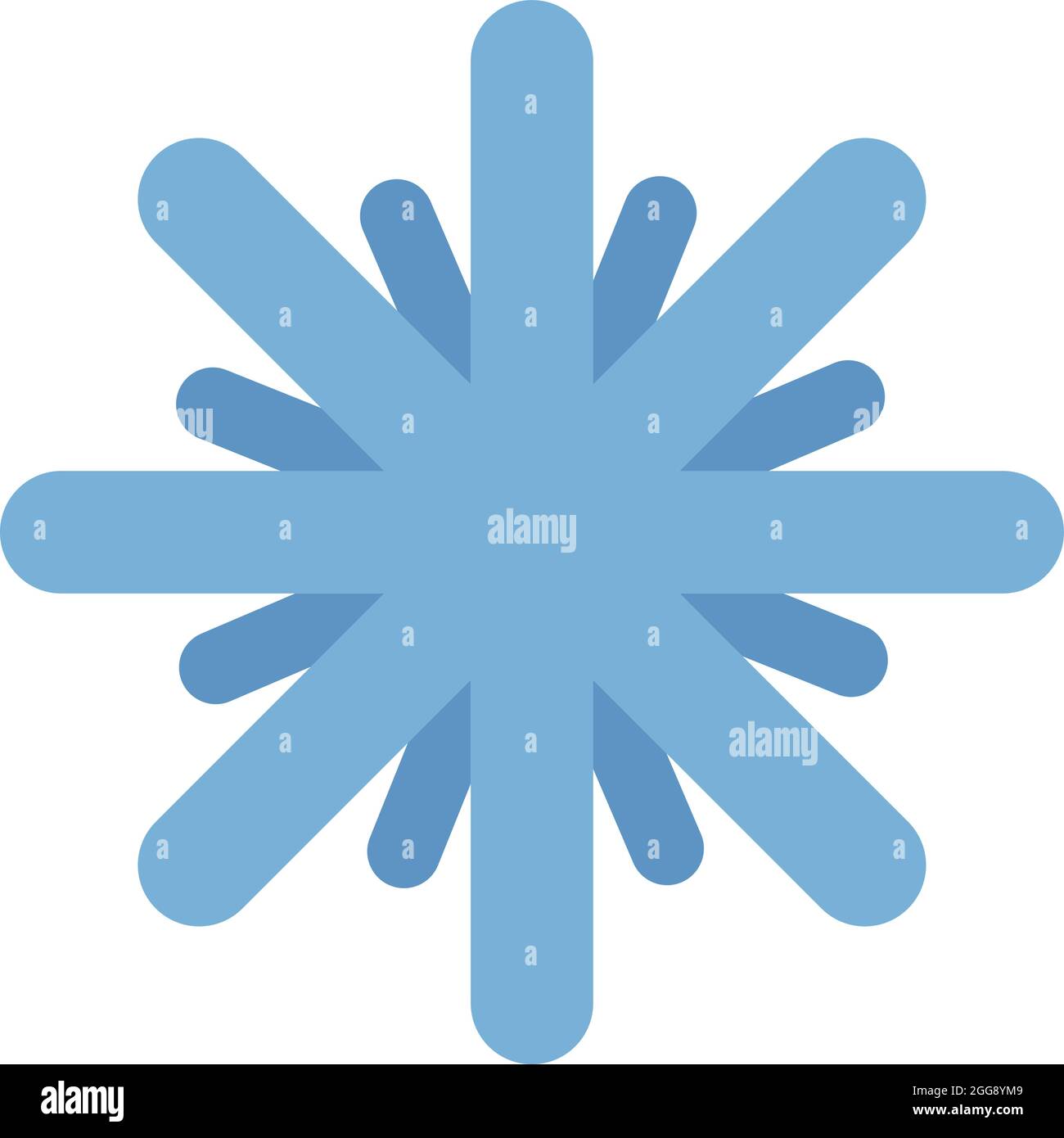 Blue snowflake, illustration, vector, on a white background Stock ...