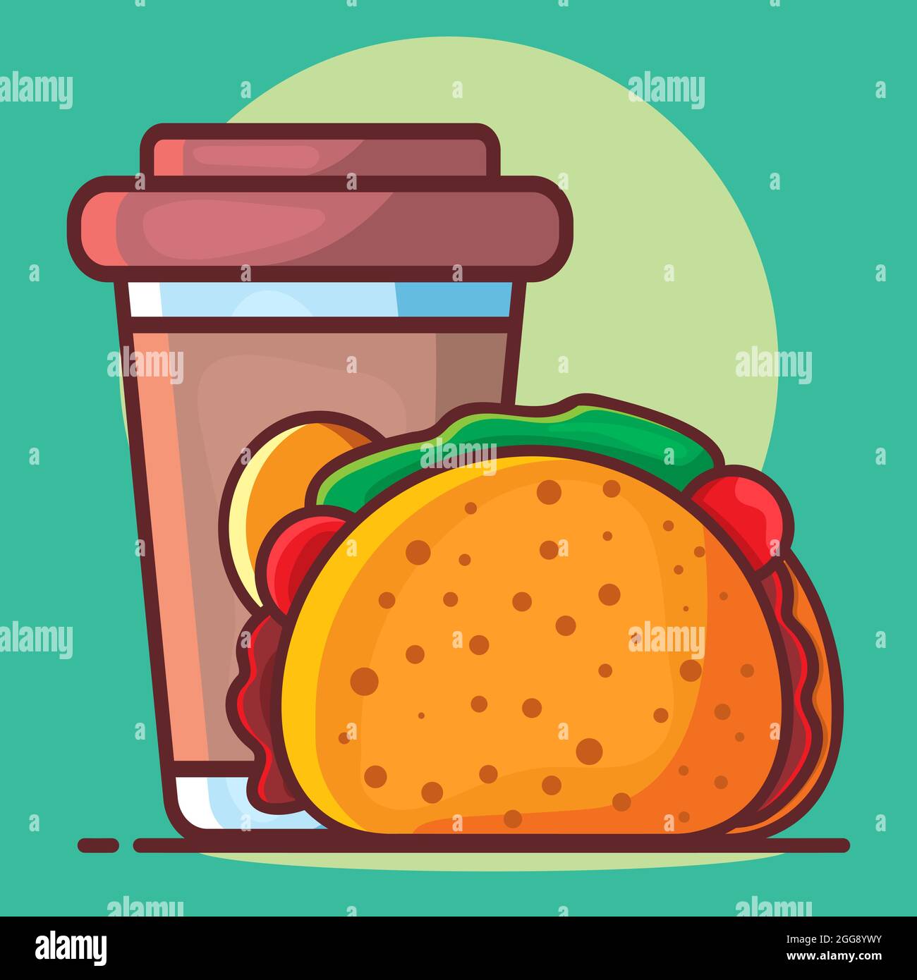tacos with drink isolated cartoon vector illustration in flat style Stock  Vector Image & Art - Alamy