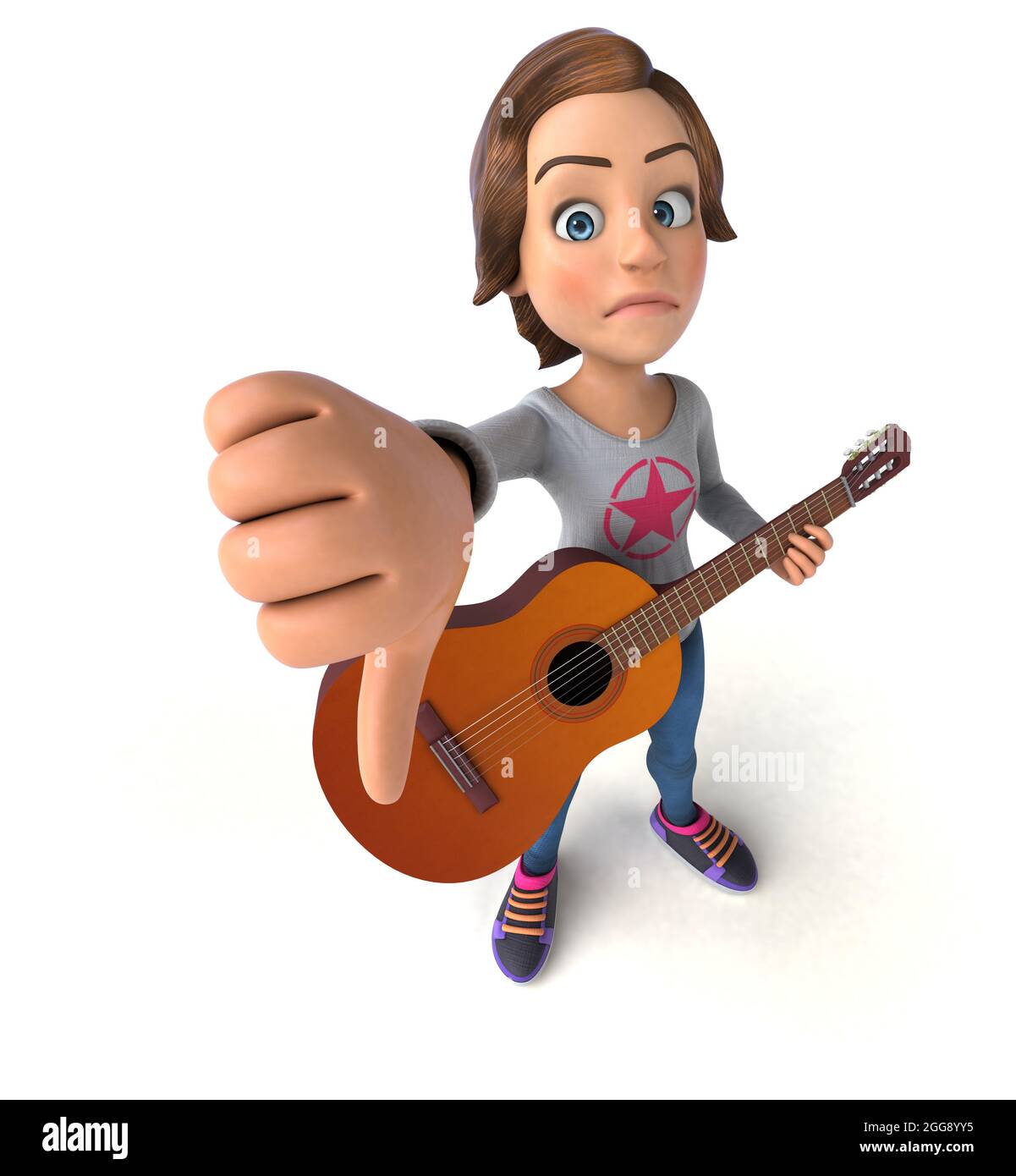 Fun 3D cartoon teenage girl Stock Photo Alamy