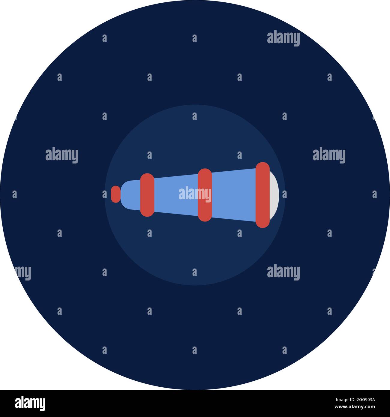 Red binoculars, illustration, vector, on a white background. Stock Vector