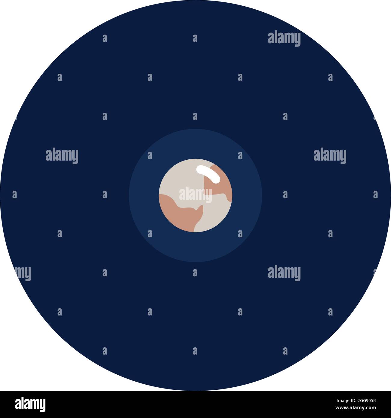 Pluto planet, illustration, vector, on a white background. Stock Vector