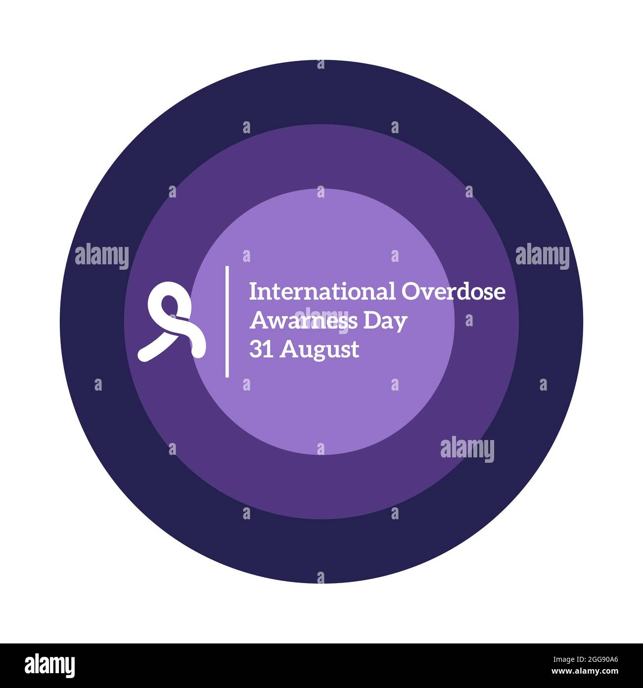 International Overdose Awareness Day template background. vector illustration for web and printing isolated on purple palette. Stock Vector
