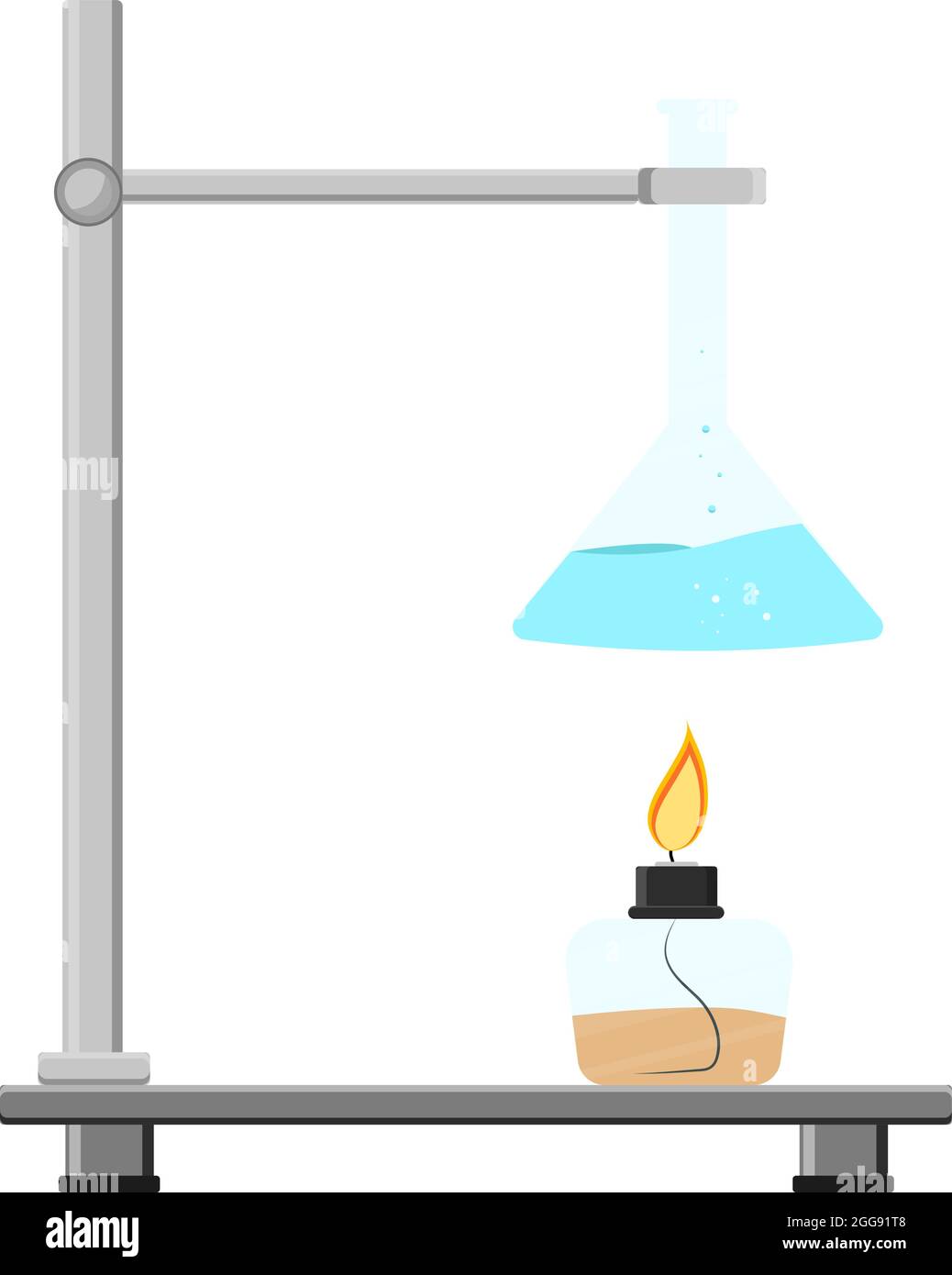 Physics burner, illustration, vector on white background. Stock Vector