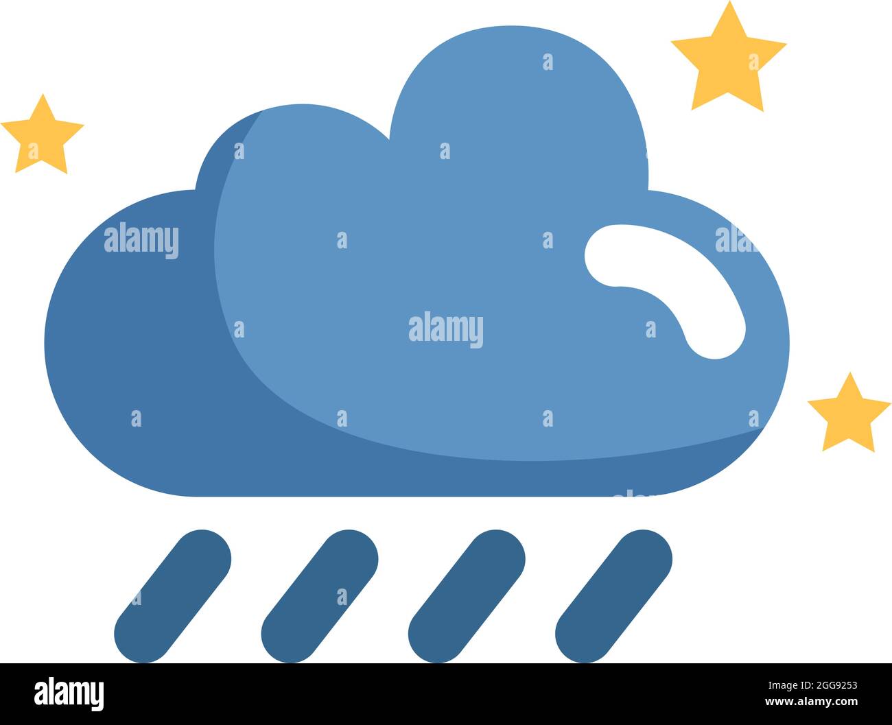 light-rain-cloud-illustration-vector-on-a-white-background-stock