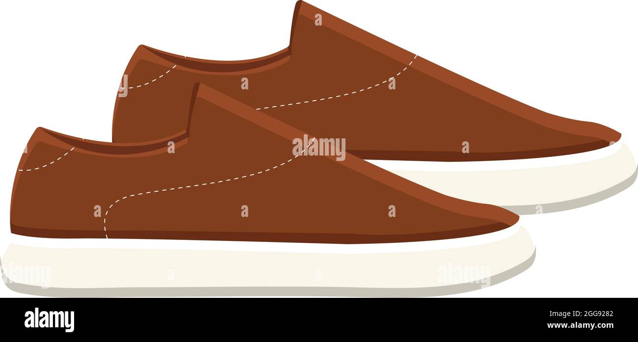 Leather sneakers, illustration, vector on white background. Stock Vector