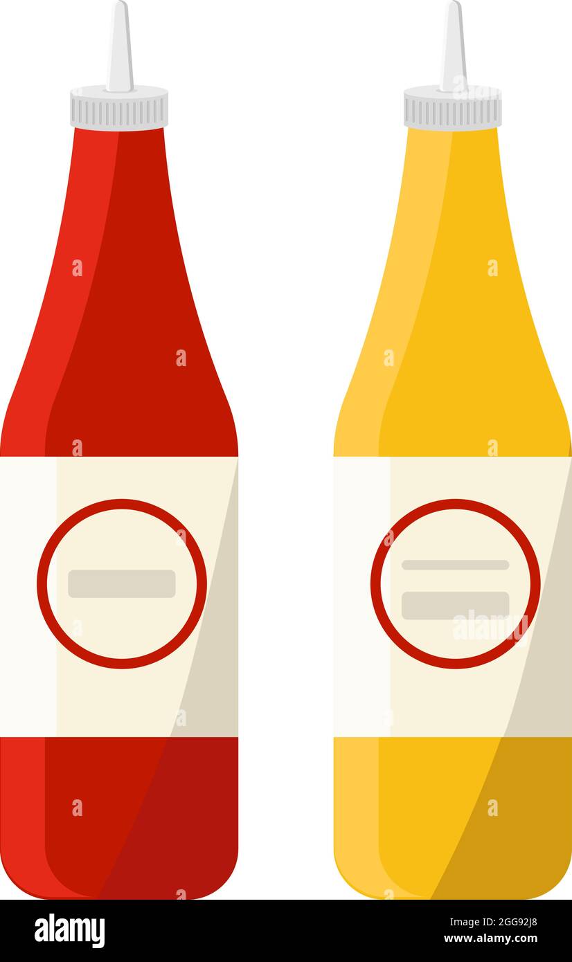 Sauce bottle, illustration, vector on white background Stock Vector