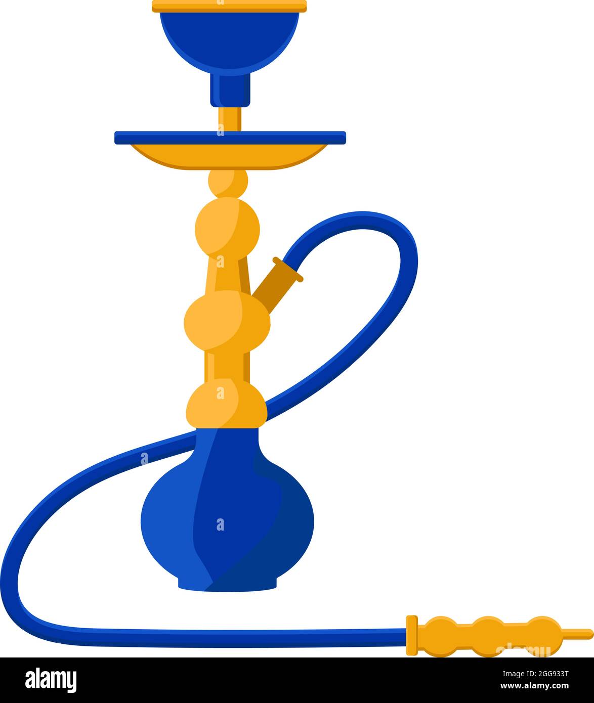 Blue hookah, illustration, vector on white background Stock Vector