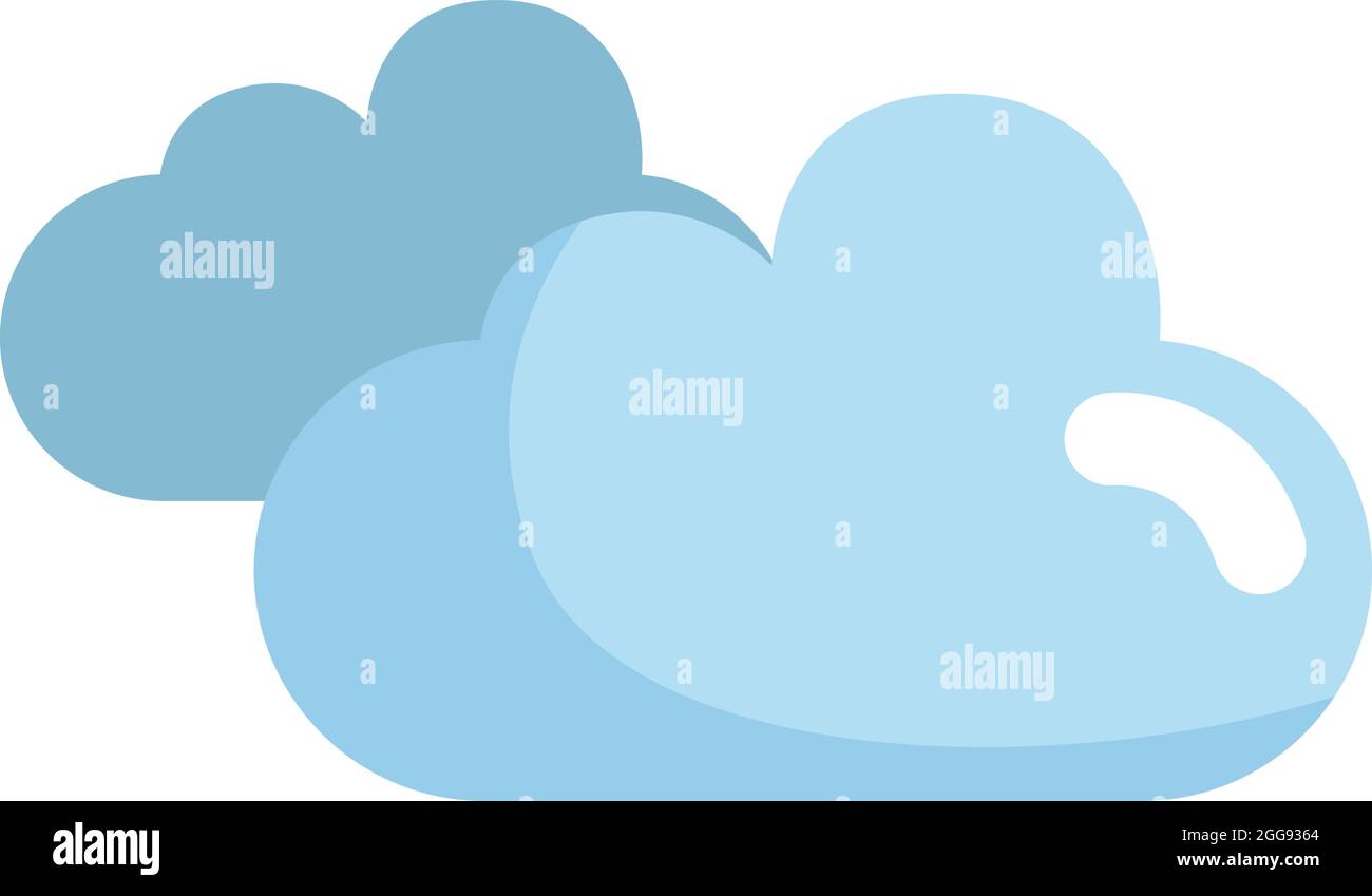 Two blue clouds, illustration, vector, on a white background. Stock Vector