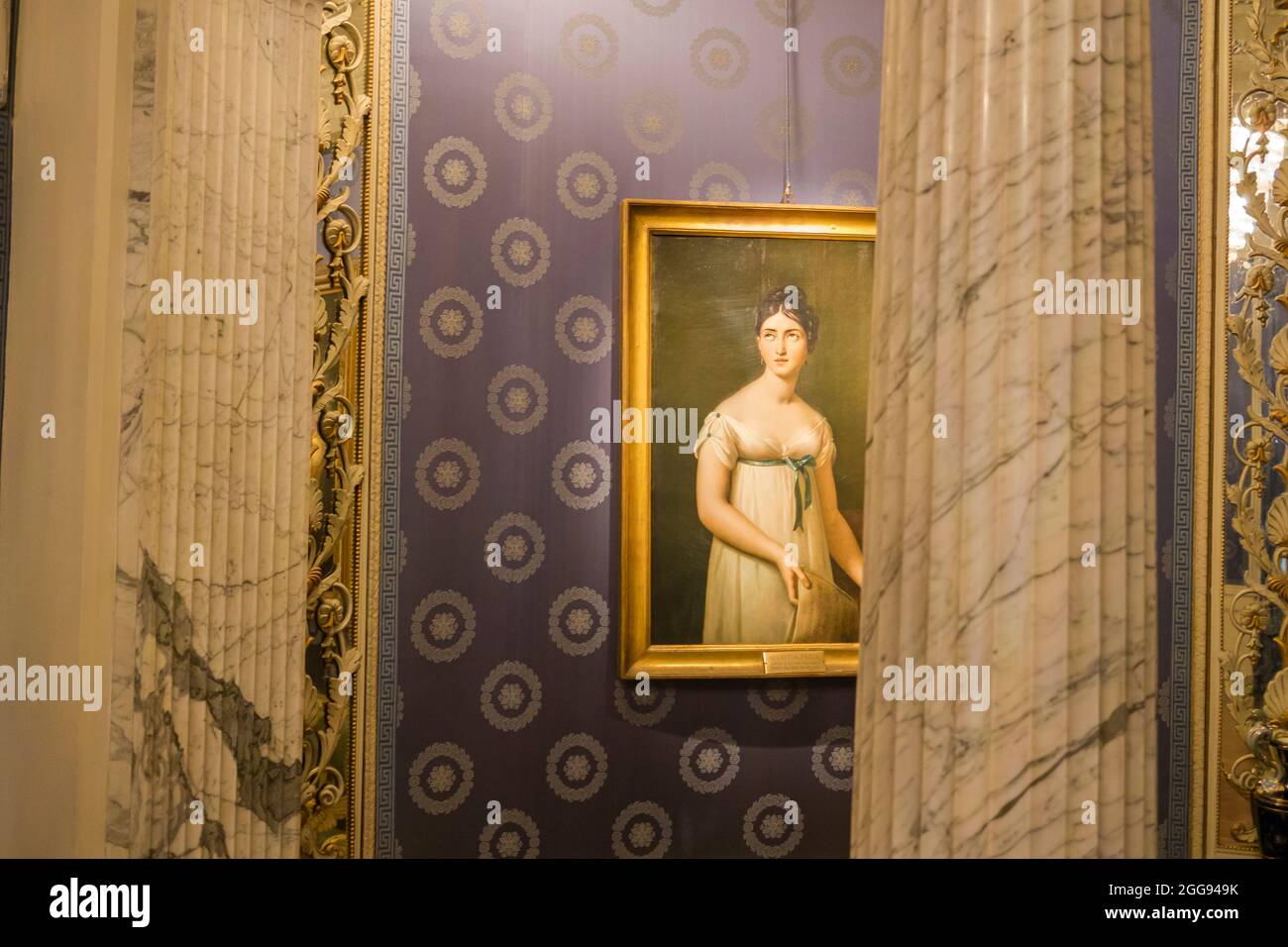 An oil painting, portrait of Giuditta Pasta. At the La Scala opera, music museum and library in Milan, Italy. Stock Photo