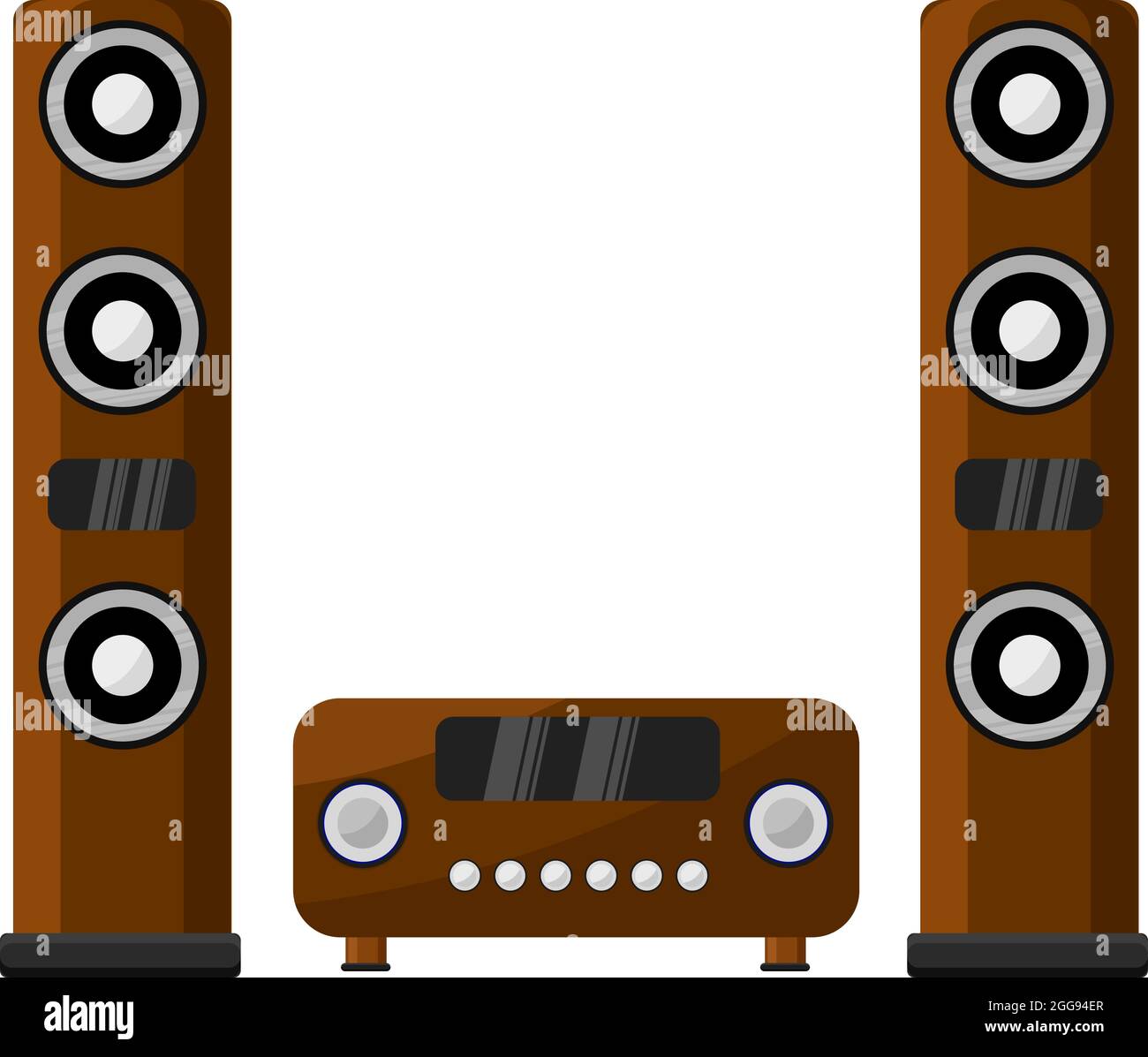 Wooden sound system illustration vector on white background