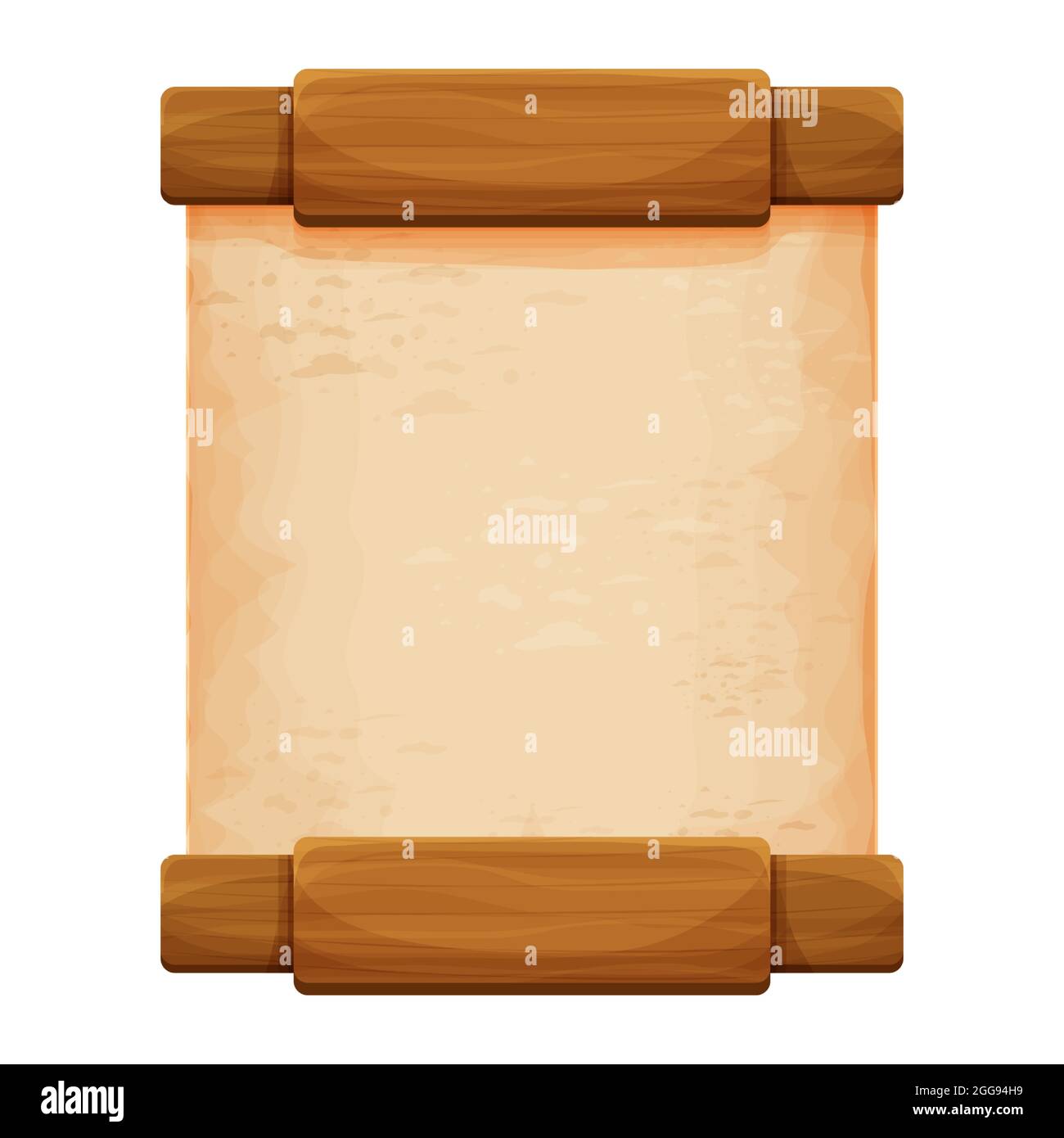 Wood planks with parchment paper in cartoon style isolated on white ...