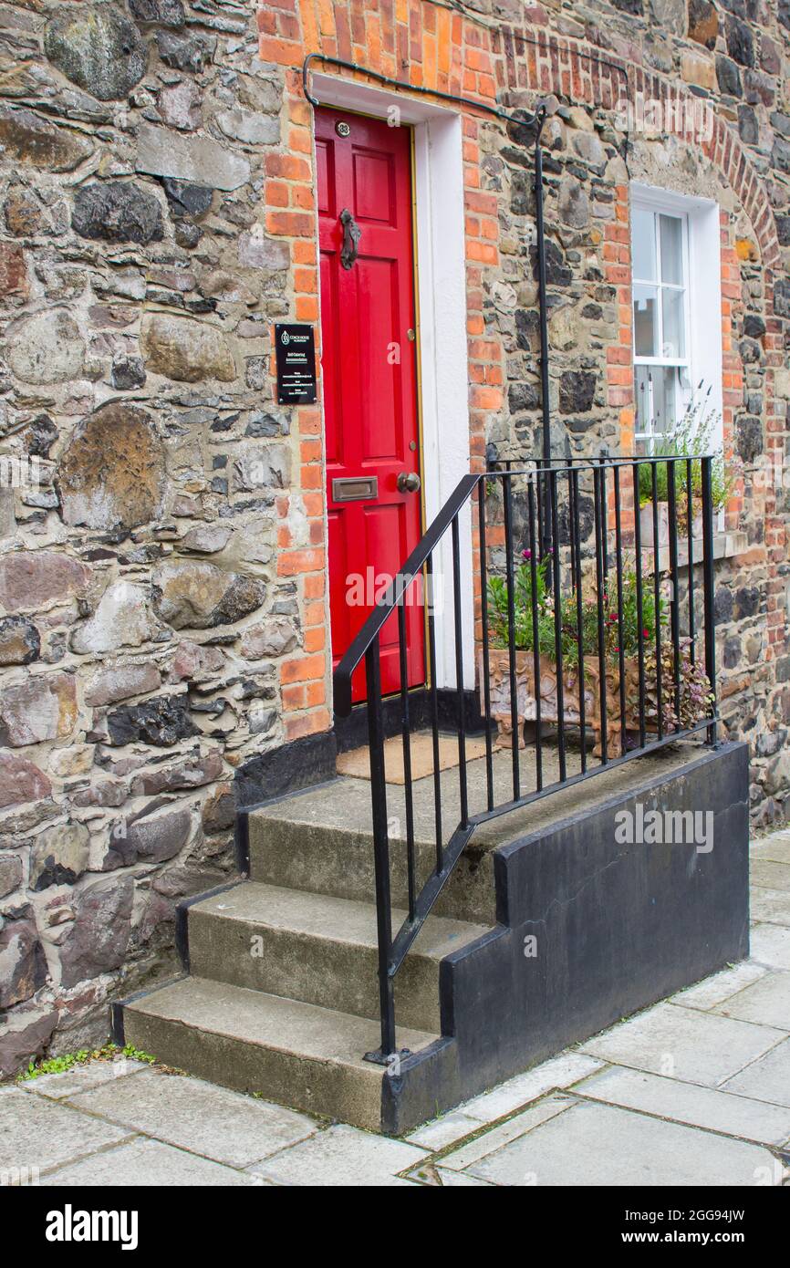 26 August 2021 The Coach House self catering accomodation on the main street of Hillsborough Village in County Down Northern Ireland. This village has Stock Photo