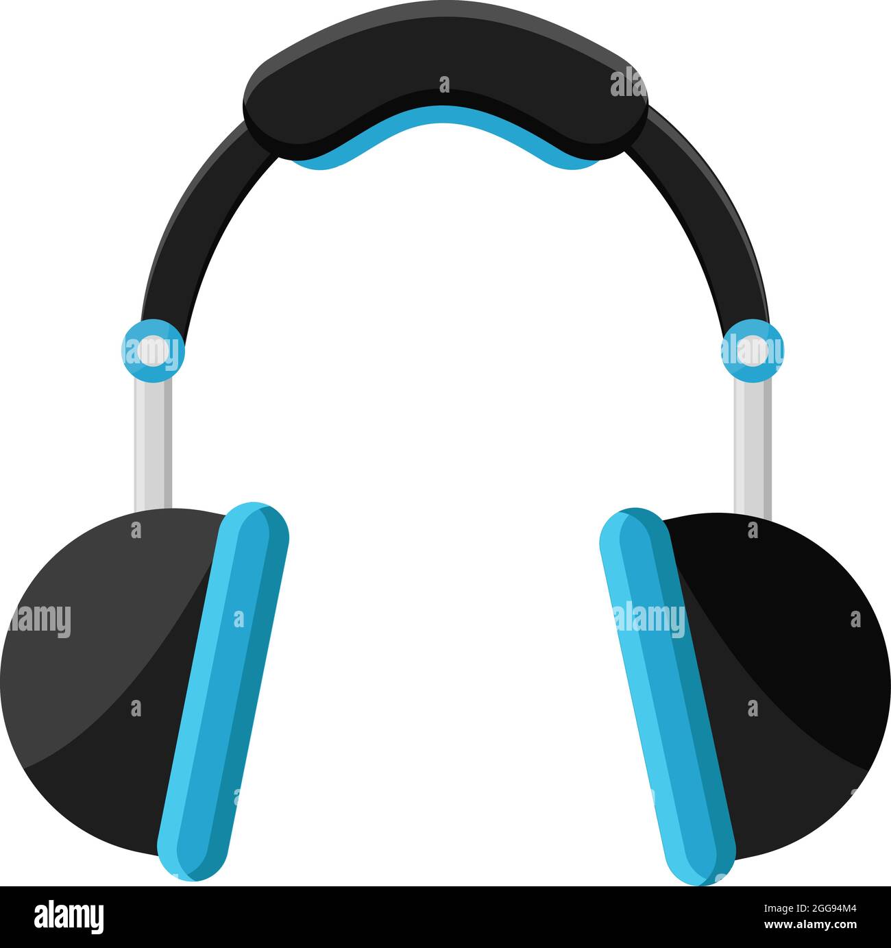 Blue headphones, illustration, vector on white background. Stock Vector