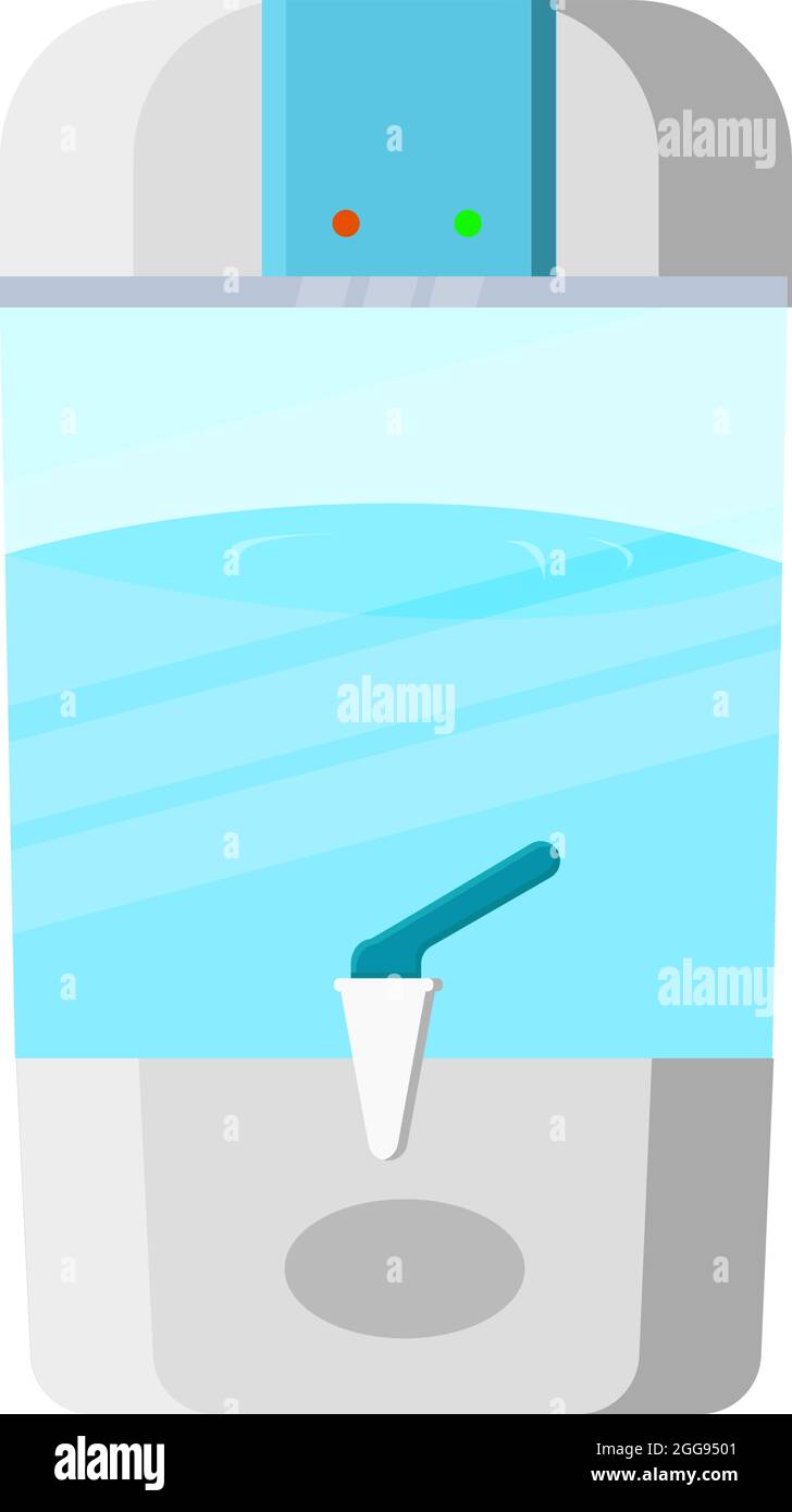 Water purifier, illustration, vector on white background. Stock Vector
