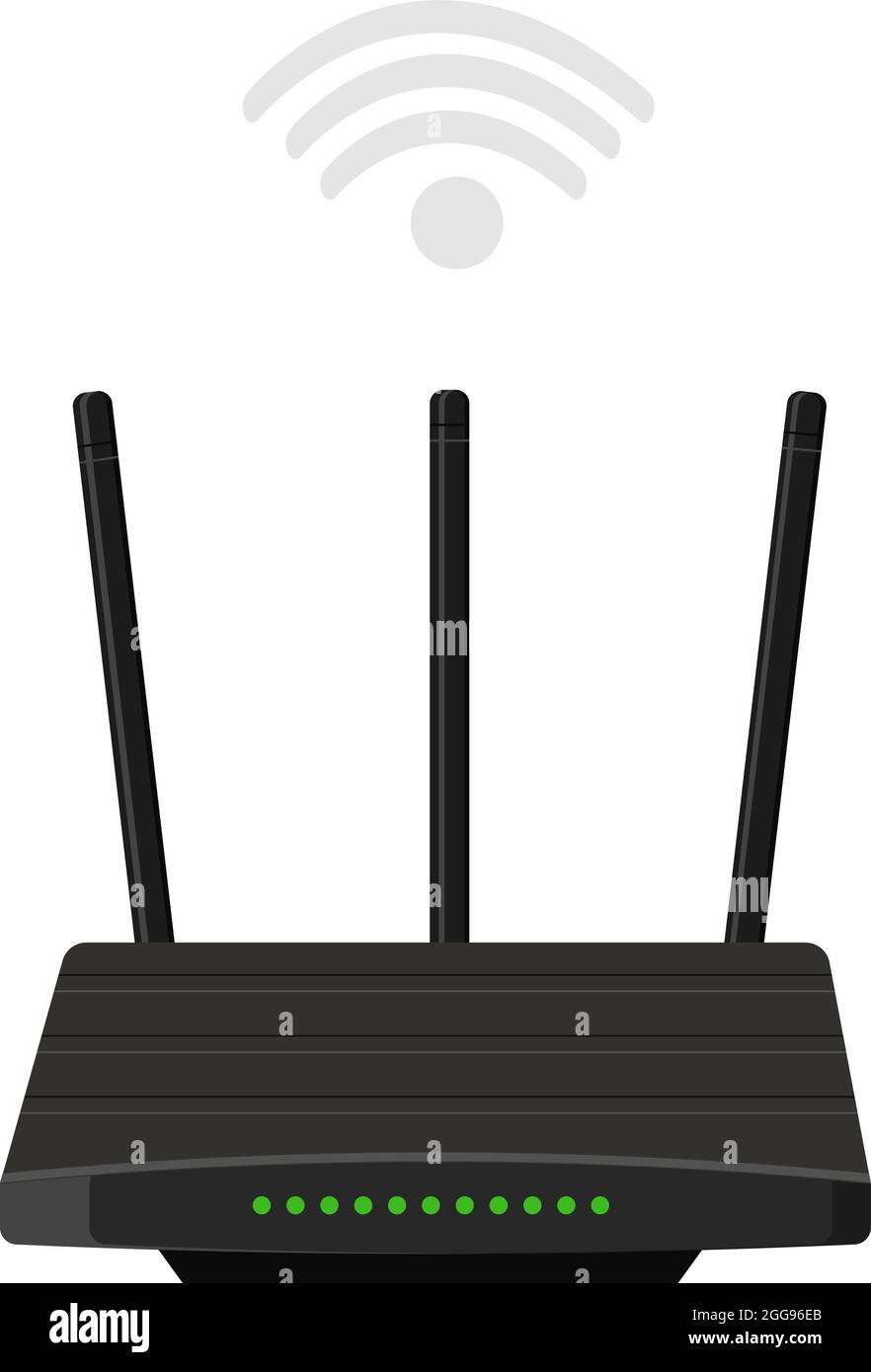 Small Wifi router, illustration, vector on white background. Stock Vector