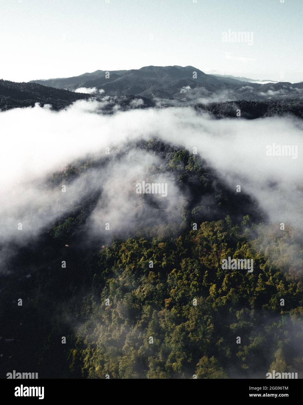 morning fog in the mountains ,from above Stock Photo - Alamy