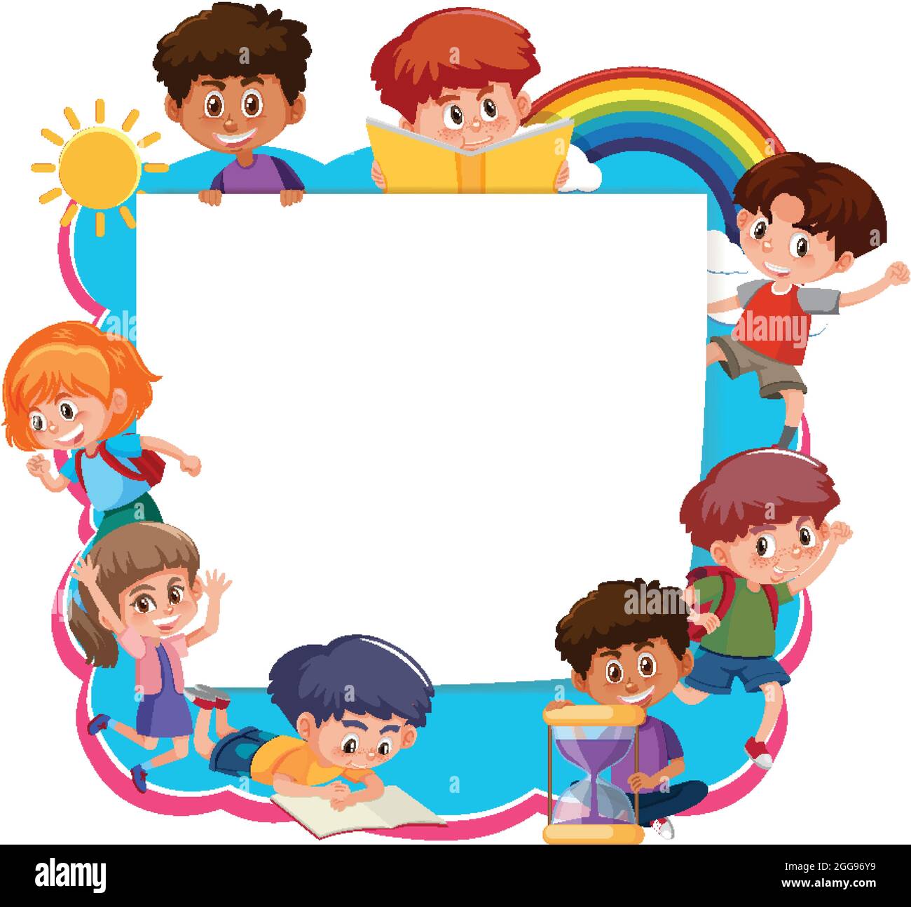 Frame template with school kids cartoon character illustration Stock Vector Image & Art - Alamy Frame template with school kids cartoon character illustration Stock Vector Image & Art - Alamy