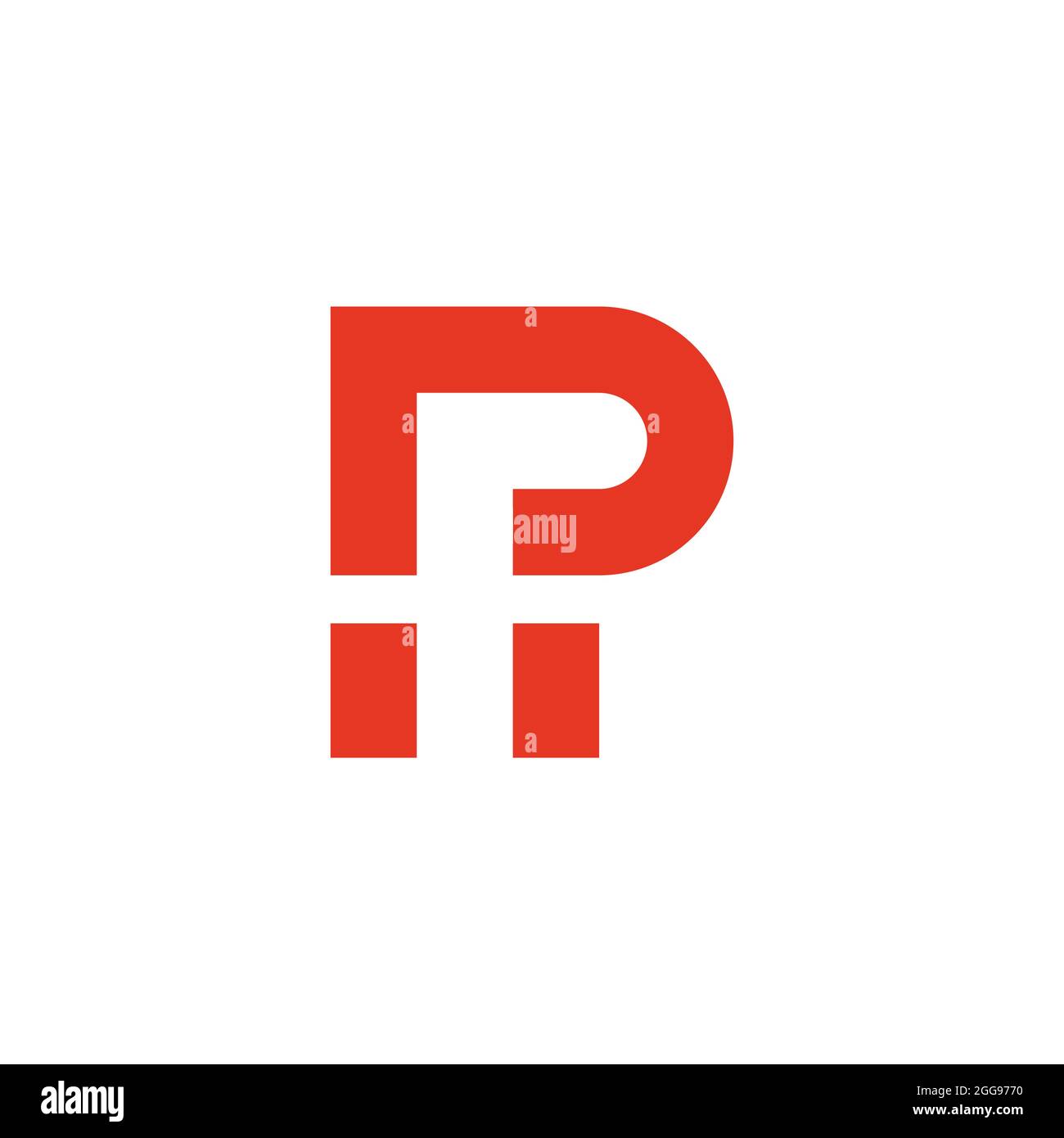 letter pf simple geometric symbol logo vector Stock Vector