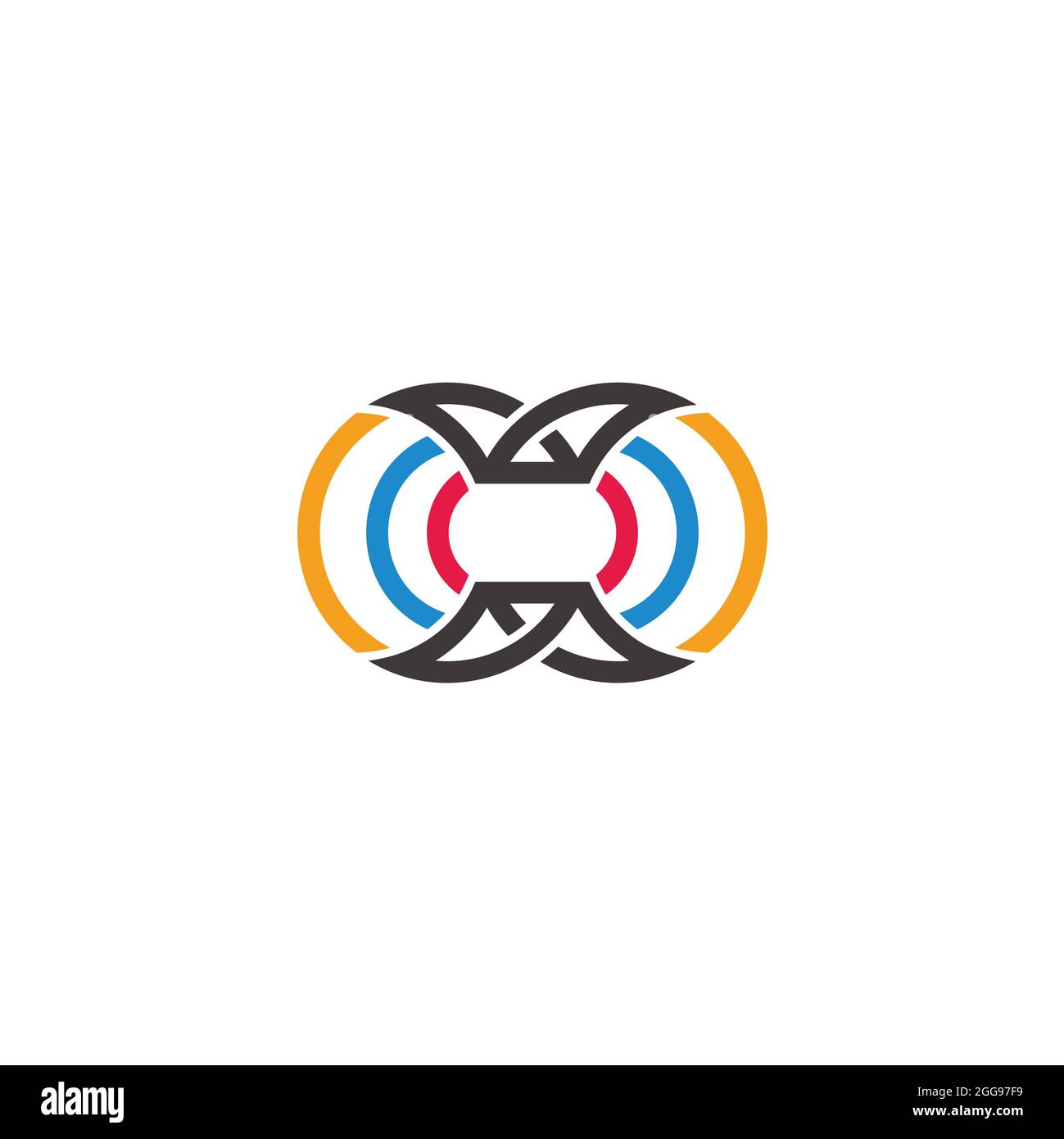 stripes colorful object abstract geometric simple logo vector Stock Vector