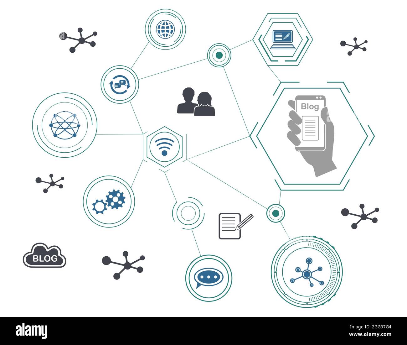 Blog content icons blogging Cut Out Stock Images Pictures Alamy