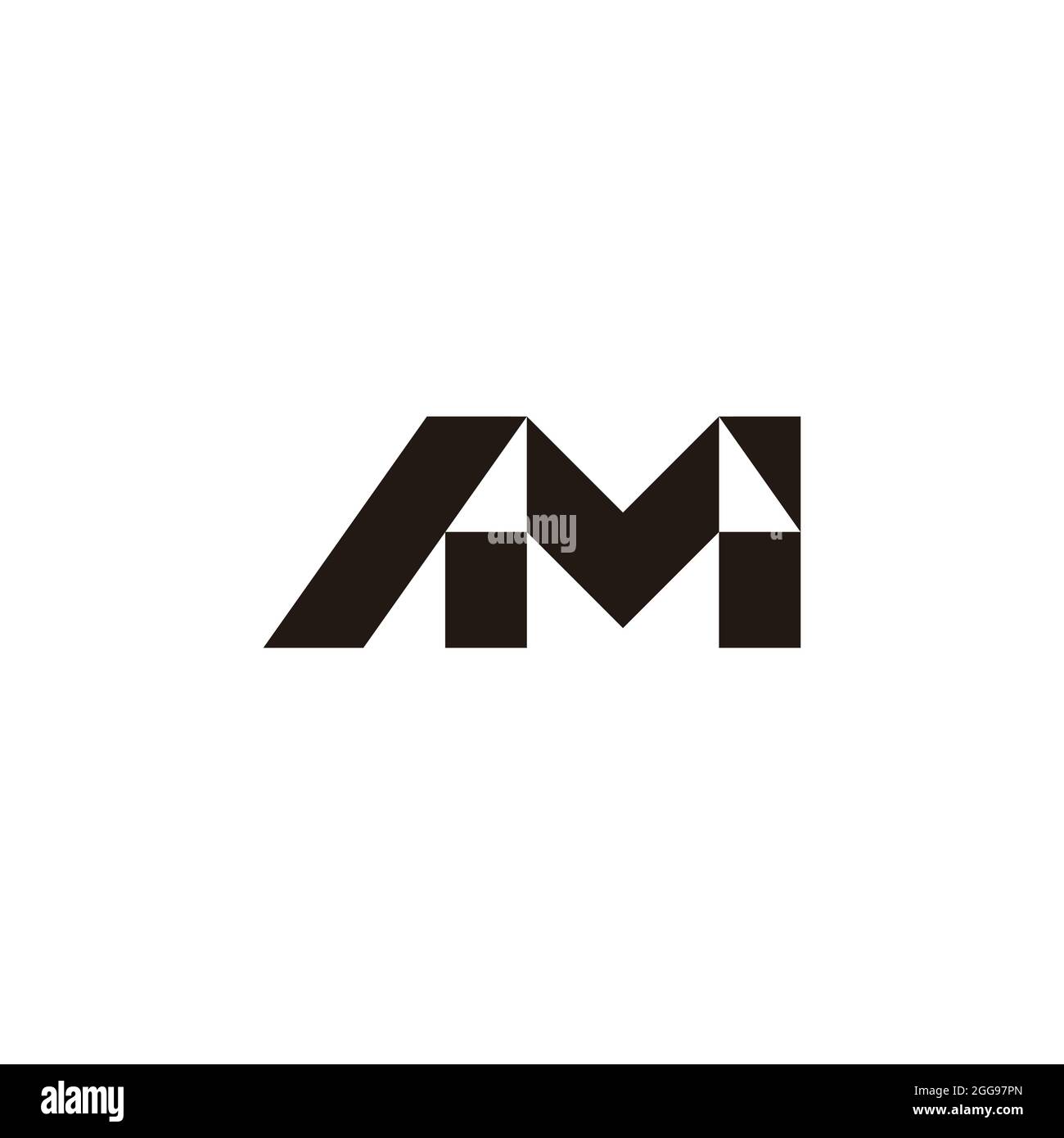 letter am simple geometric triangle logo vector Stock Vector