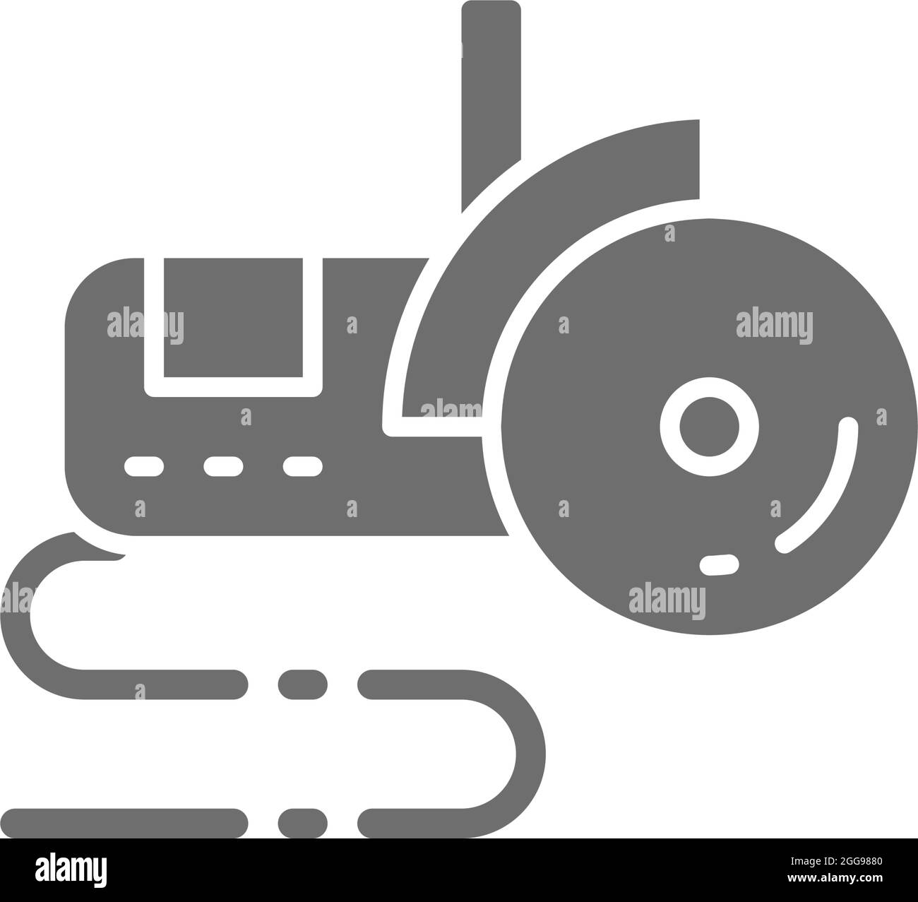 Vector bulgarian saw, angle grinder grey icon. Stock Vector