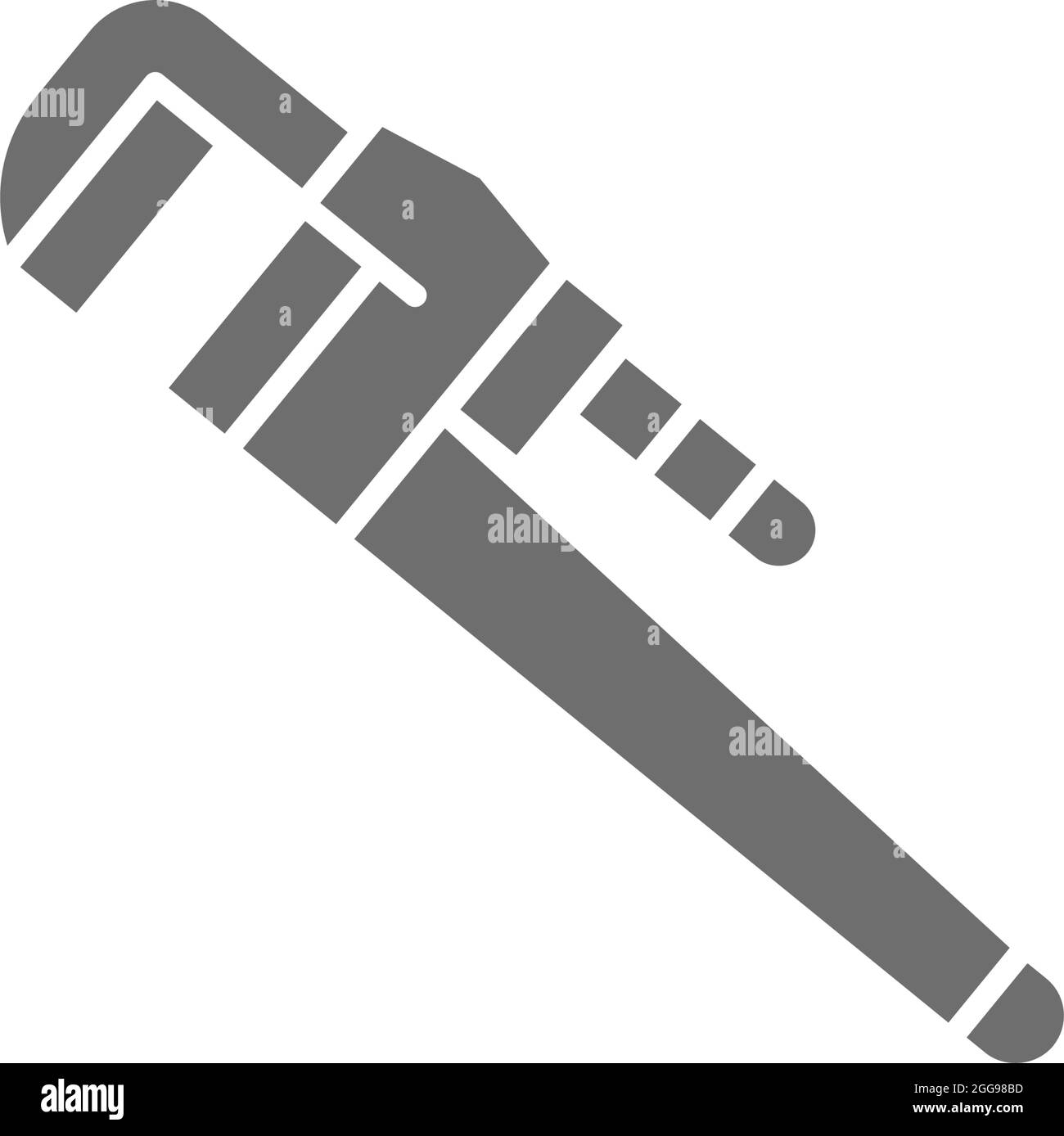 Adjustable wrench grey icon. Isolated on white background Stock Vector
