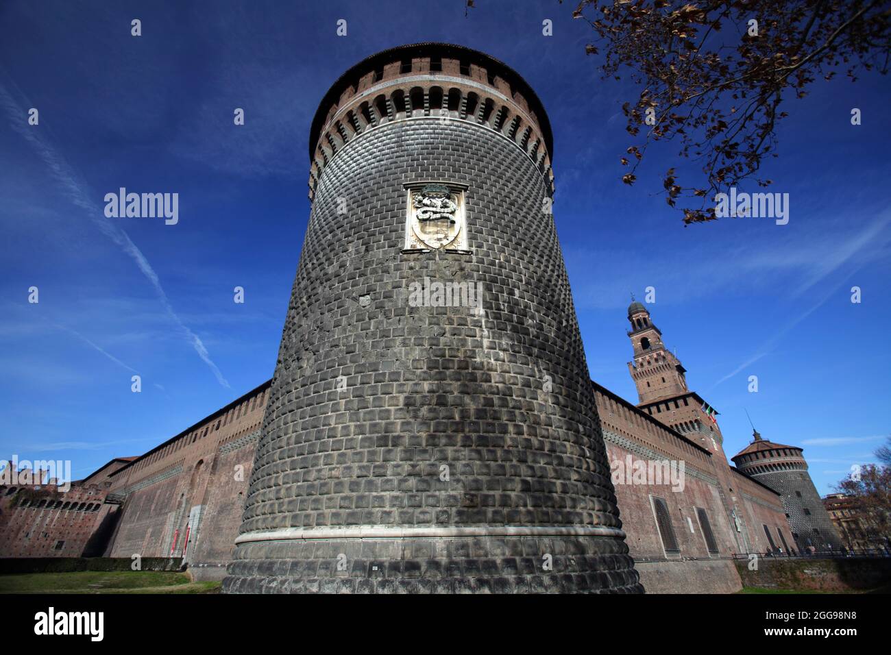 The Sforza Castle (Castello Sforzesco), Milan, Italy Stock Photo