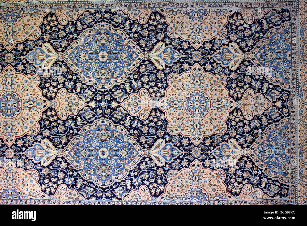 A detail of the pattern of the persian carpet called NAIN Stock Photo