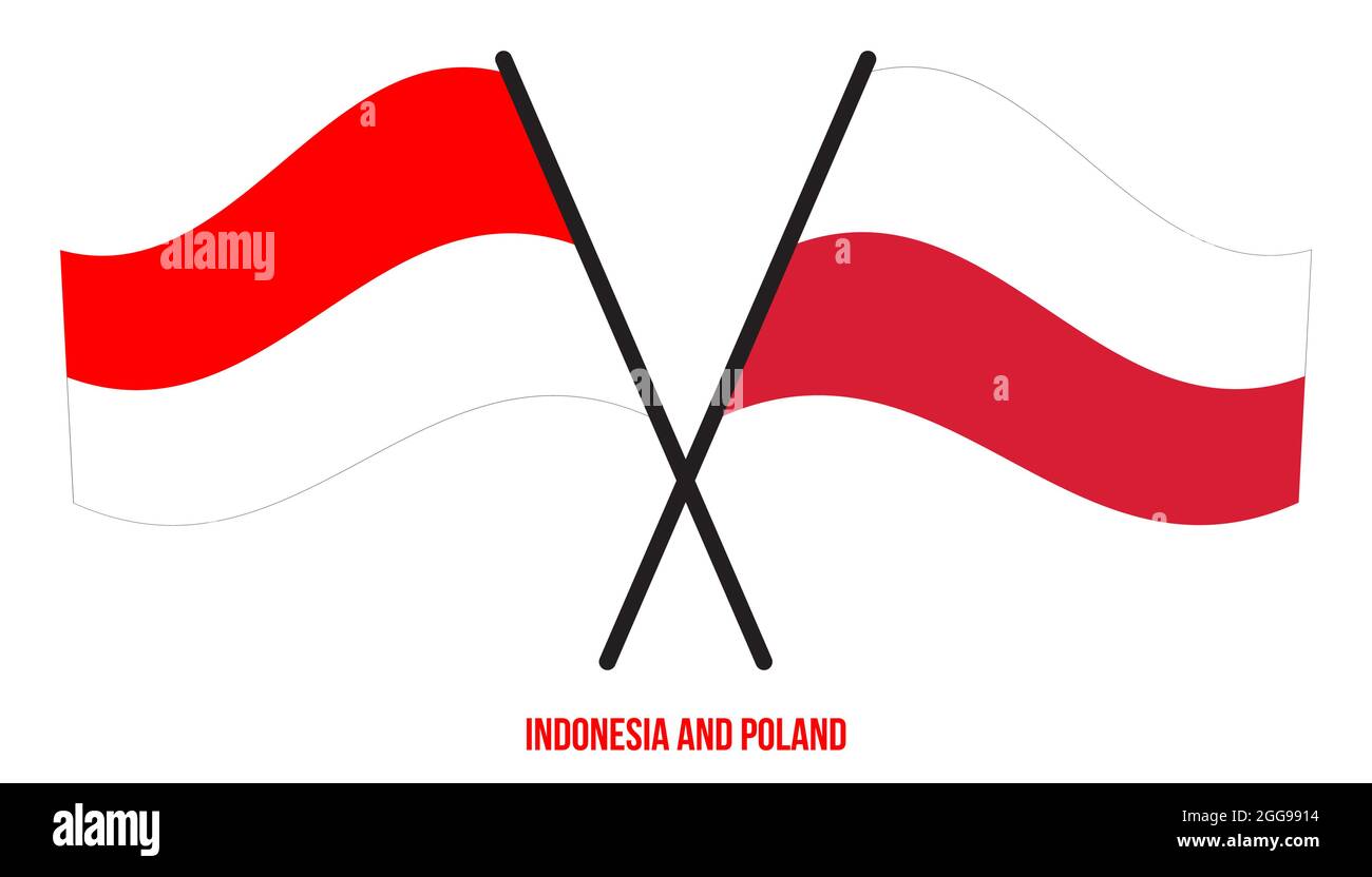 Bandiera Polonia-Poland Flag-Drapeau Pologne Stock Illustration