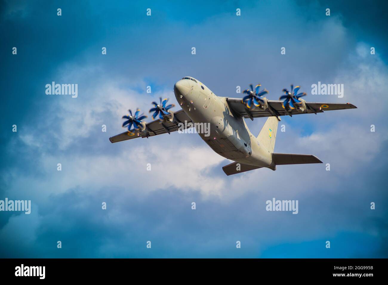 Ukraine, Kyiv August 18, 2021 Antonov AN70 military cargo aircraft
