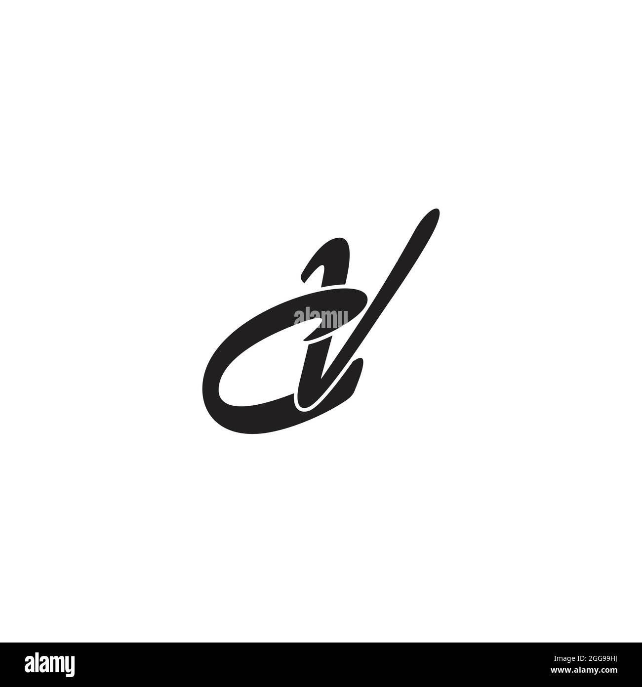 letter dv curve overlapping line logo vector Stock Vector
