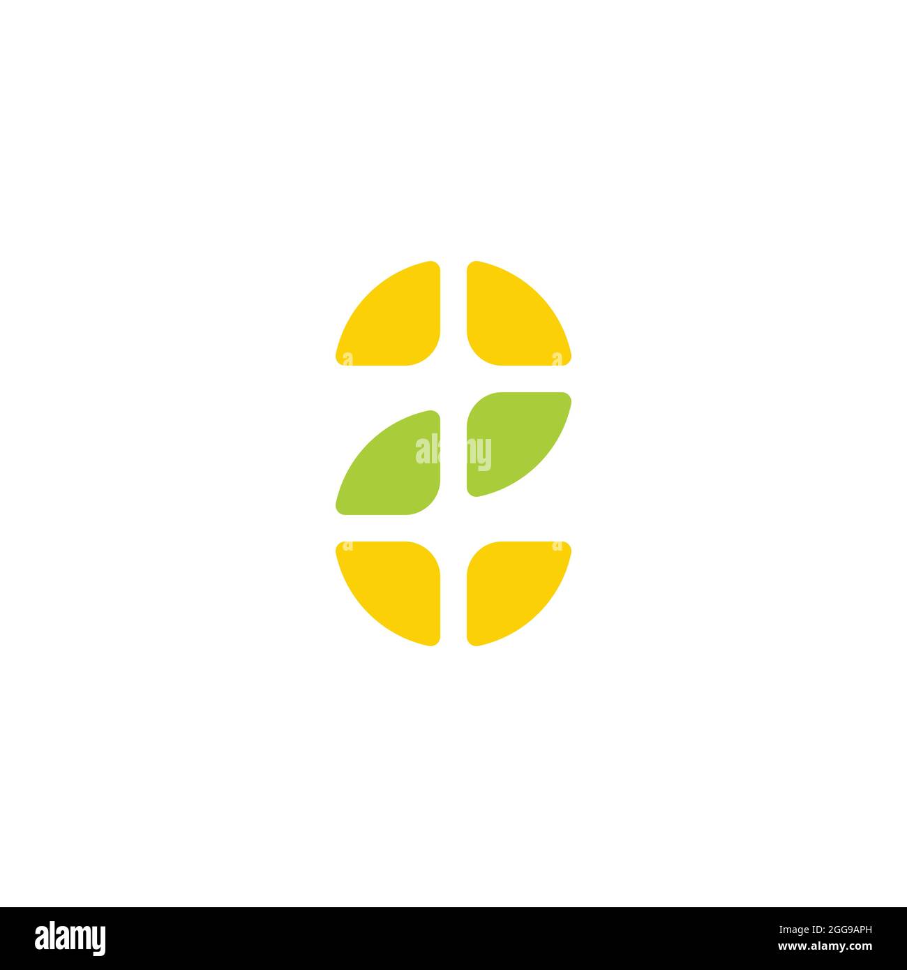 two shine leaf sun simple geometric logo vector Stock Vector