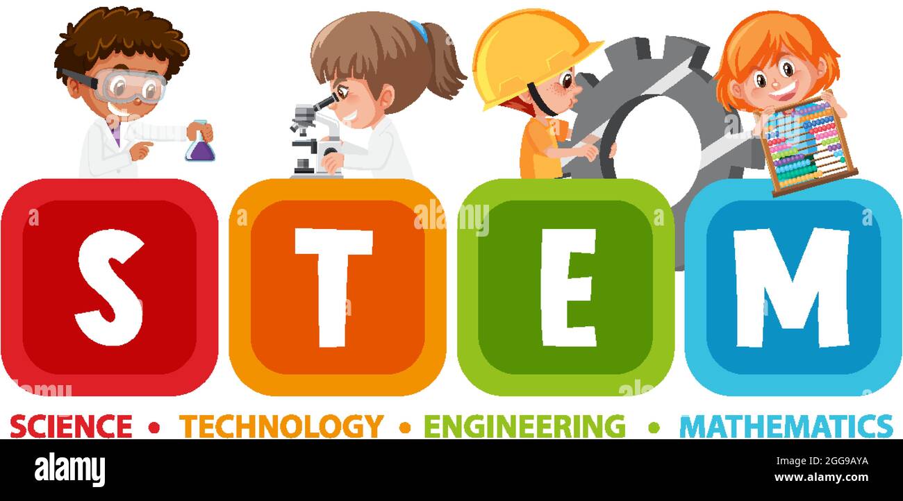 Colourful STEM education text icon illustration Stock Vector Image ...