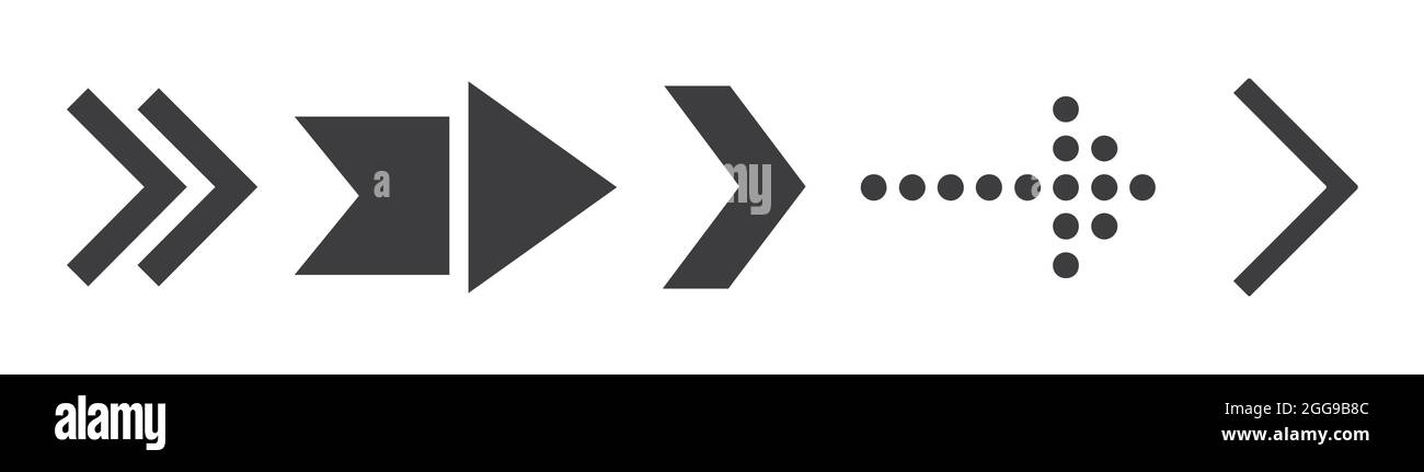 Arrows black set icons. Arrow vector collection.. Cursor. Modern simple ...