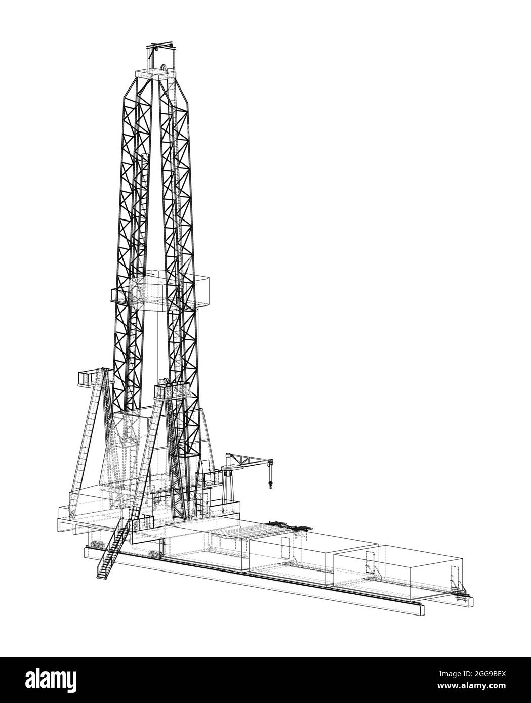 Oil rig. Orthography vector Stock Vector Image & Art - Alamy