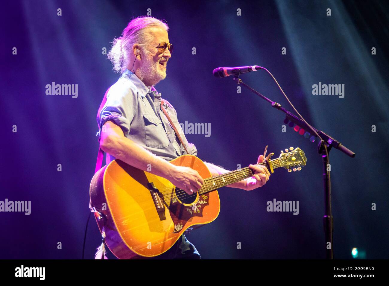 Greg Keelor, lead guitarist of the Canadian country rock band BLUE RODEO performing at a "Sold Out Show" at the Budweiser Stage in Toronto, Canada. (Photo by Angel Marchini / SOPA Images/Sipa USA) Stock Photo