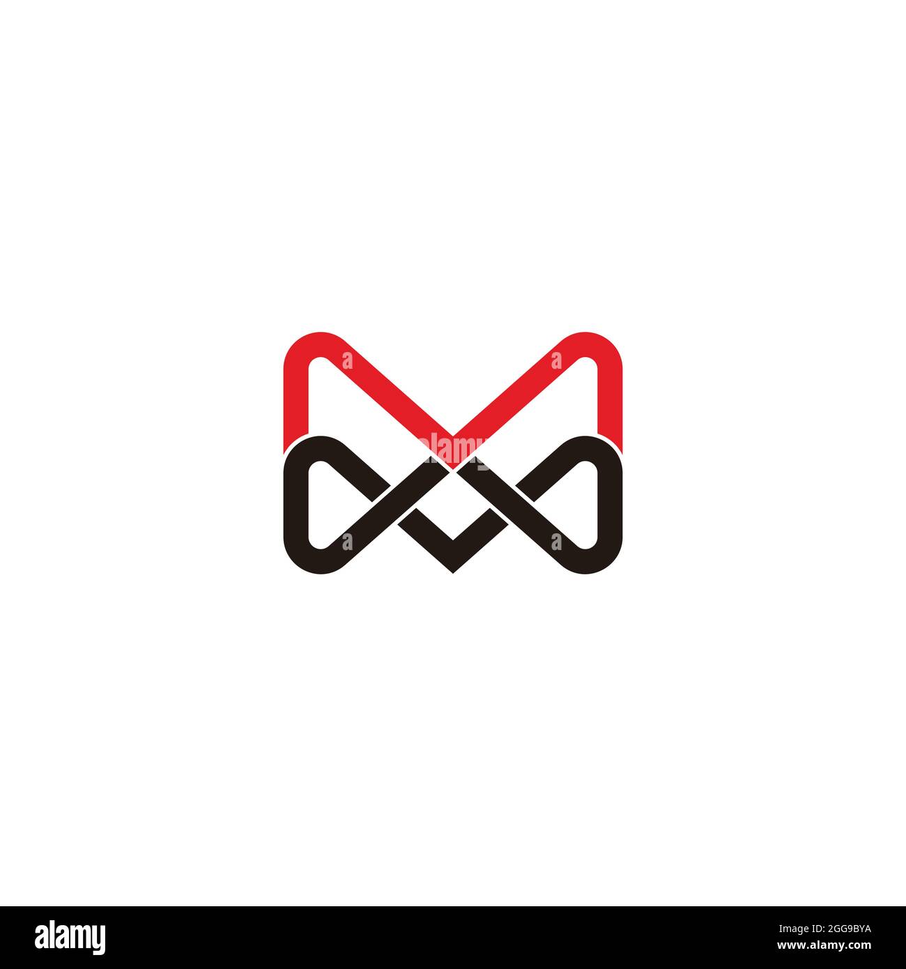 letter mv infinity colorful geometric line logo vector Stock Vector