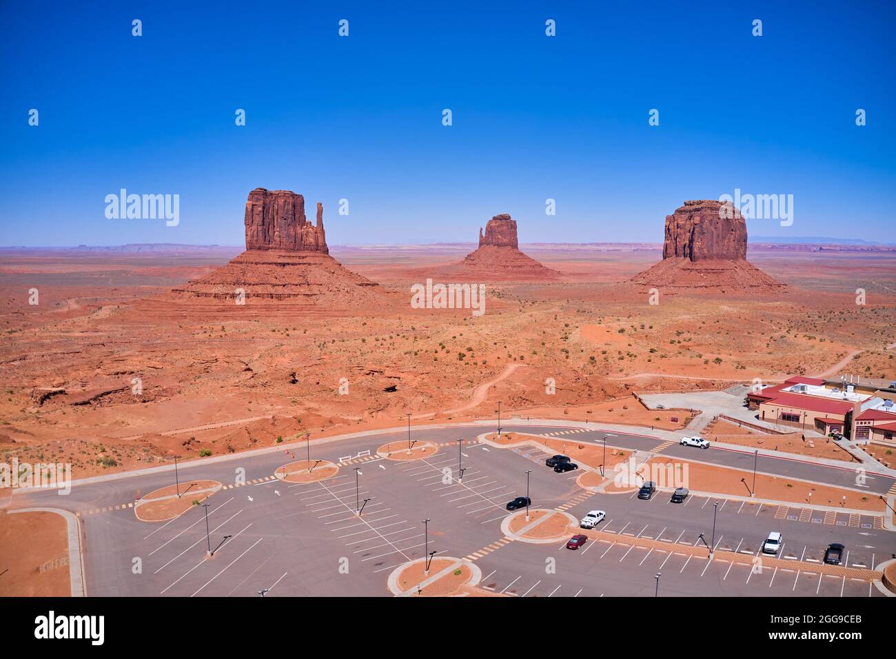 Iconic buttes aerial view in Monument Valley, Arizona Stock Photo
