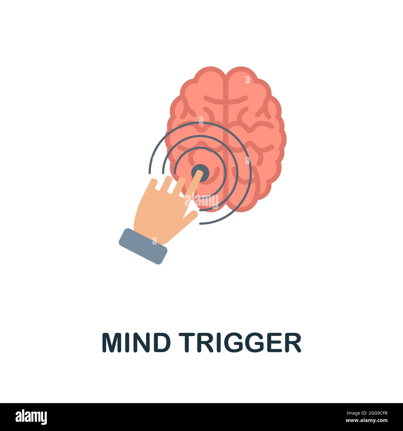 Mind Trigger flat icon. Colored sign from personality collection ...
