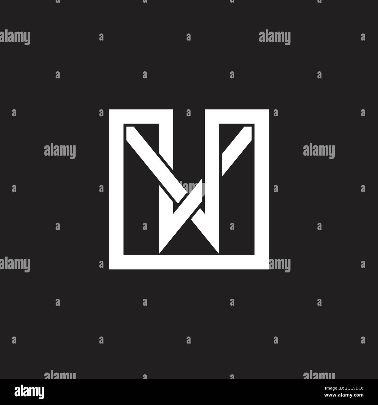 letter wu simple 3d flat overlap logo vector Stock Vector