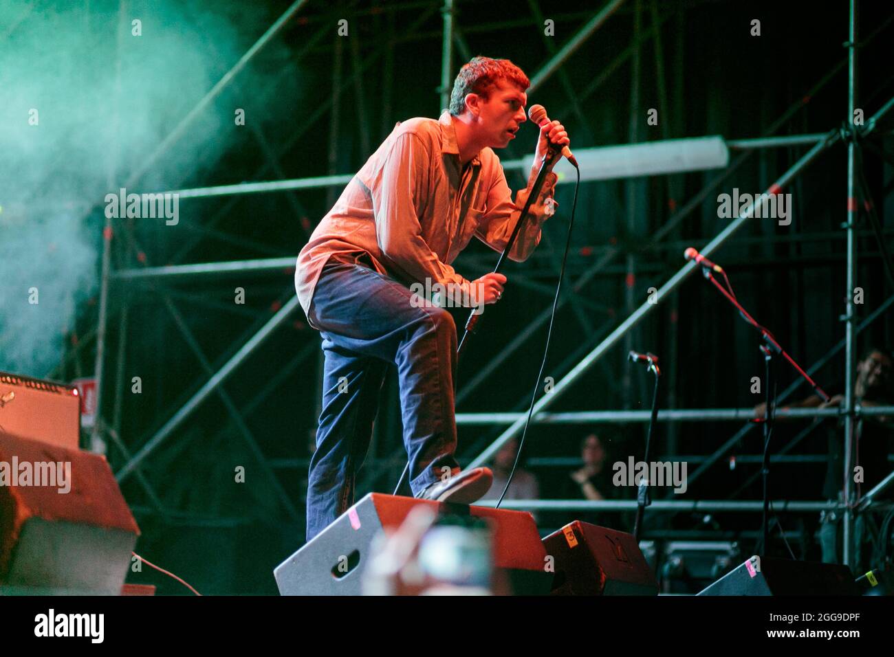 English punk band shame, perfrom live during the Todays festival in Turin, Italy Stock Photo